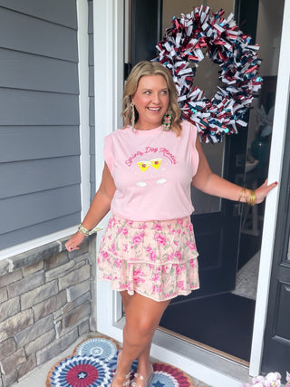Norah Floral Tiered Ruffle Mini Skirt