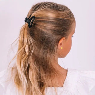 Open Jet Black Tiny Hair Clip