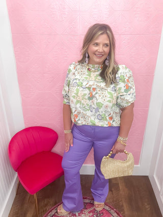 Orchid Glow Bootcut Jeans