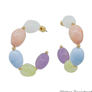 Oval Acrylic 2" Hoop Earring