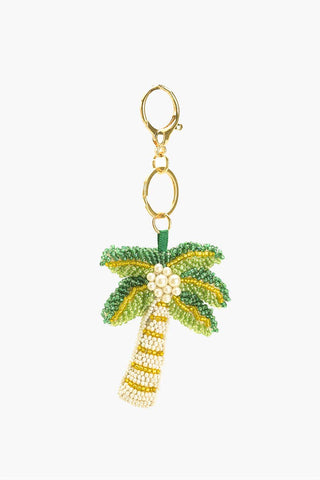 Beaded palm tree keychain.
