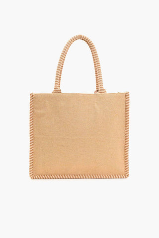 Palm Dunes Gold Embellished Handbag