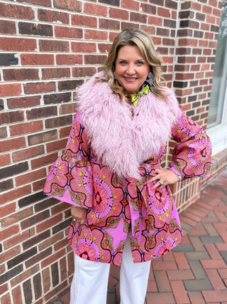 Palm Springs Socialite Pink Wool Coat