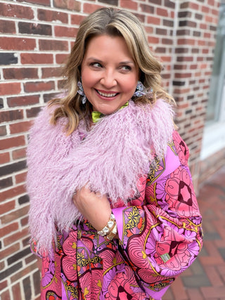 Palm Springs Socialite Pink Wool Coat