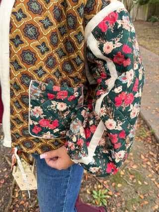 Patchwork Perfection Bomber Jacket