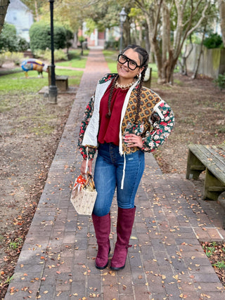 Patchwork Perfection Bomber Jacket