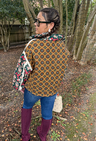 Patchwork Perfection Bomber Jacket