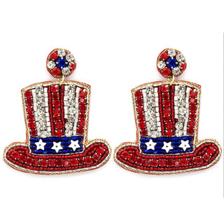 Patriotic Seed Bead Earrings