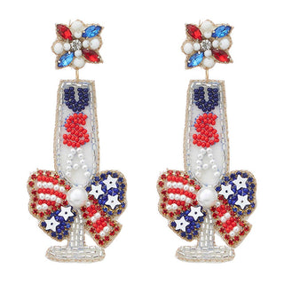 Patriotic Seed Bead Earrings