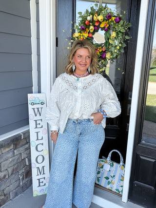 Pattern Play Wide Leg Jeans