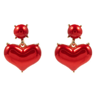 Pearl Finish Heart Earrings