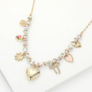 Necklace with a heart locket charm