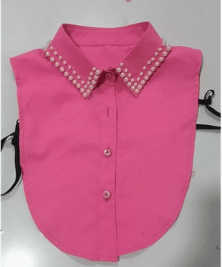 Pearl studded collar dickie.