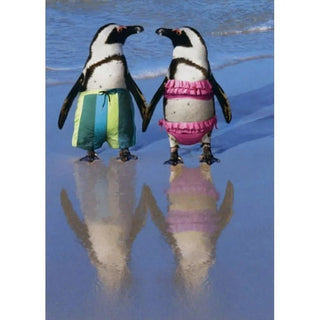 Penguins Holding Hands | Anniversary Greeting Card
