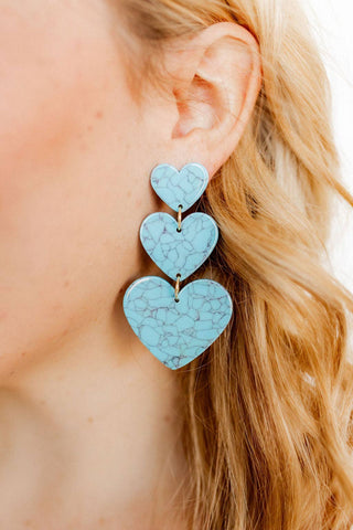 Penny  Heart Earrings | Turquoise