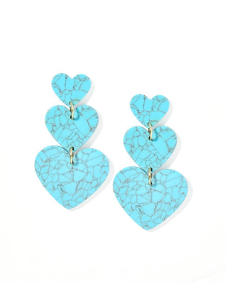 Turquoise heart-shaped earrings 