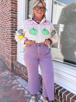 Peyton High Waist Frayed Hem Denim | Lt. Plum