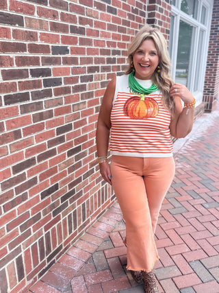 Peyton High Waist Frayed Hem Denim | Orange