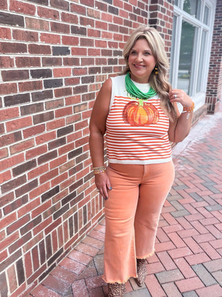 Peyton High Waist Frayed Hem Denim | Orange