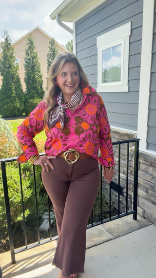 Peyton High Waist Frayed Hem Denim | Rum Brown