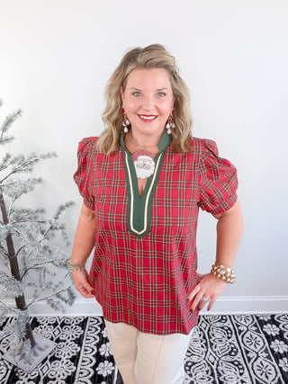 red tartan plaid shirt