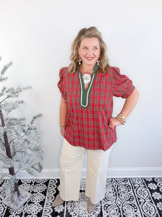 Plaid & Bright Blouse