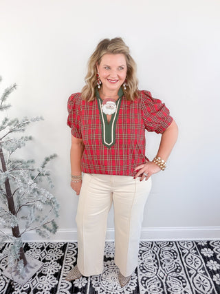 Plaid & Bright Blouse