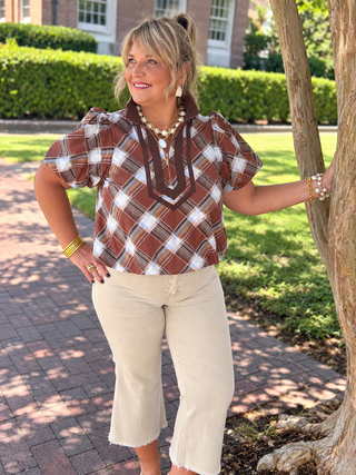 Plaid Darling Top