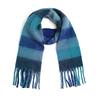 Plaid Scarf with Fringe