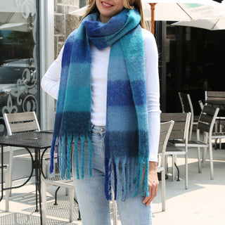 Plaid Scarf with Fringe