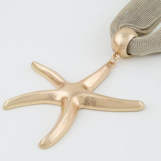 Polished Starfish Mesh Wrap Necklace