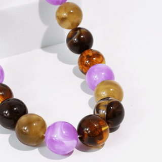 Pop Of Joy Necklace | Purple/Amber