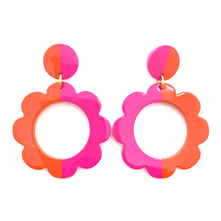 Posey Color Block Flower Earrings
