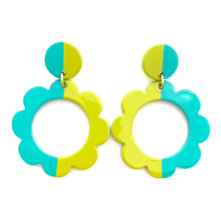 Posey Color Block Flower Earrings