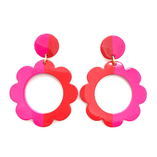 Posey Color Block Flower Earrings