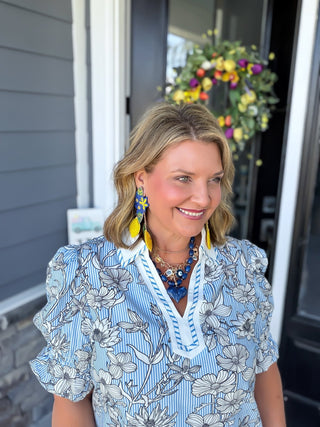 Pretty Pattern Mix Blouse