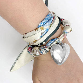 Puffy Heart Charm Scarf Necklace