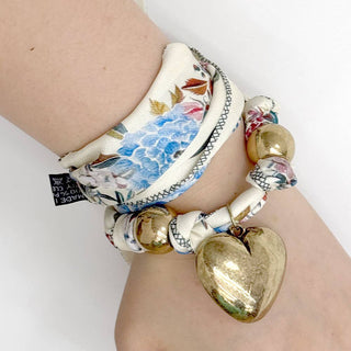 Puffy Heart Charm Scarf Necklace