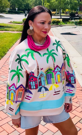 Queen Of Sparkles | Beach Scene Sweatshirt