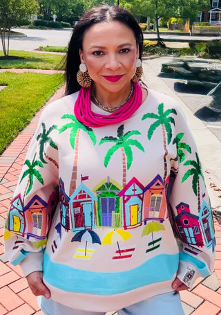 Queen of sparkles beach cottage sweatshirt