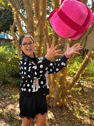 Queen Of Sparkles | Black & White Polka Dot Nutcracker Cardigan