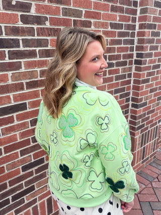 Queen Of Sparkles | Groovy Shamrock Sweatshirt