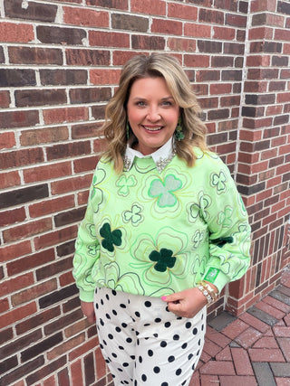 Queen Of Sparkles | Groovy Shamrock Sweatshirt