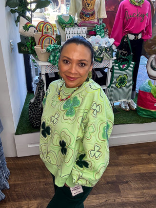 Queen Of Sparkles | Groovy Shamrock Sweatshirt