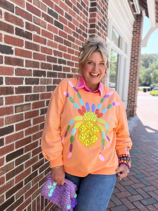Queen Of Sparkles | Oversized Spider On Web Sweatshirt