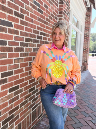 Queen Of Sparkles | Oversized Spider On Web Sweatshirt