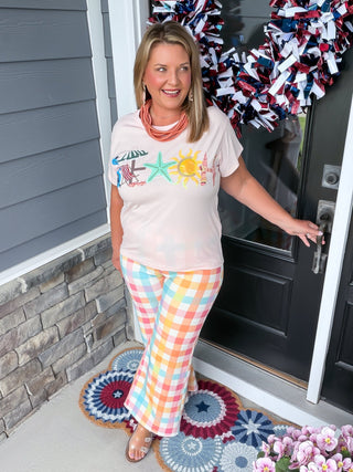 Queen Of Sparkles | Pink Sequined "Beach" Day Statement Tee