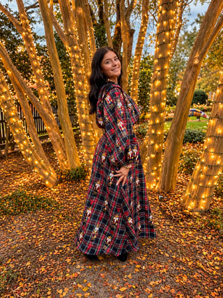 Queen Of Sparkles | Plaid Nutcracker & Bow Blouse