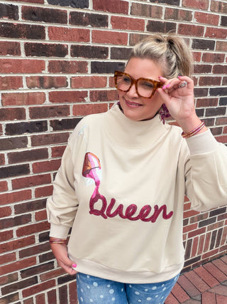 Queen Of Sparkles |  Red Wine Pouring 'QUEEN' Sweatshirt