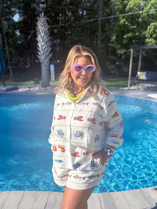 Queen Of Sparkles | Striped Seafood Gauze Shorts